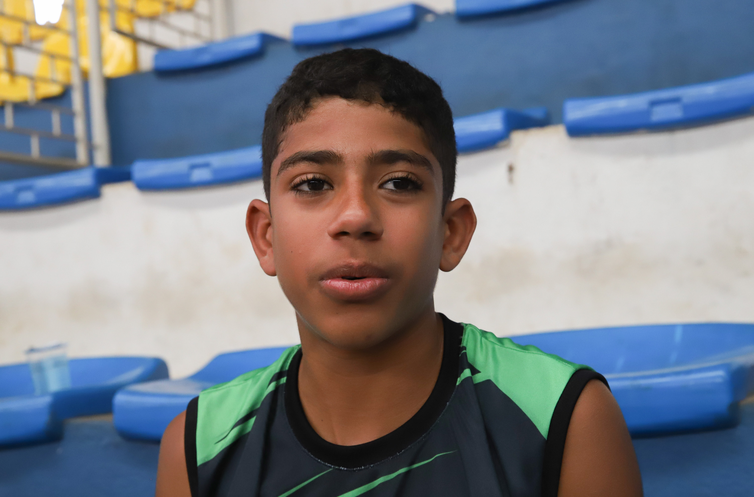 Brasília, 30.10.2023, Thiago Alves de Araújo (Atleta de 14 anos)
, fala sobre os Jogos Escolares Brasileiros 2023, no Clube AABB. Foto: Antônio Cruz/Agência Brasil