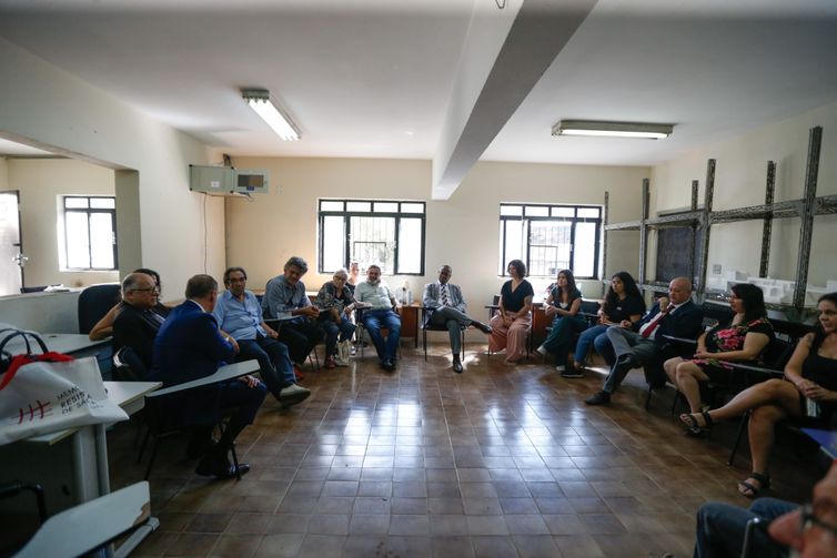 São Paulo (SP) 01/12//2023 - Ministro dos Direitos Humanos e da Cidadania, Silvio Almeida visita antigo centro de repressão da ditadura DOI-Codi. Foto Paulo Pinto/Agência Brasil